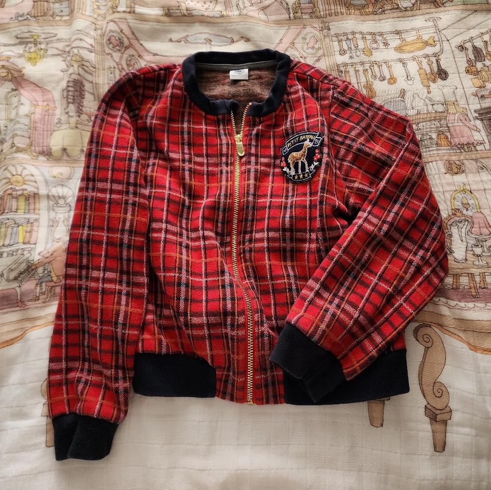 Petit Bateau Tartan Baseball Jacket